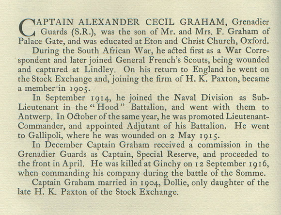 Graham A C Captain Obit