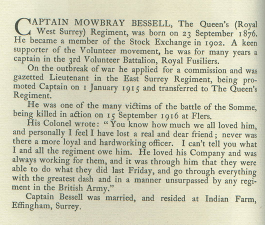 Bessell M Captain Obit