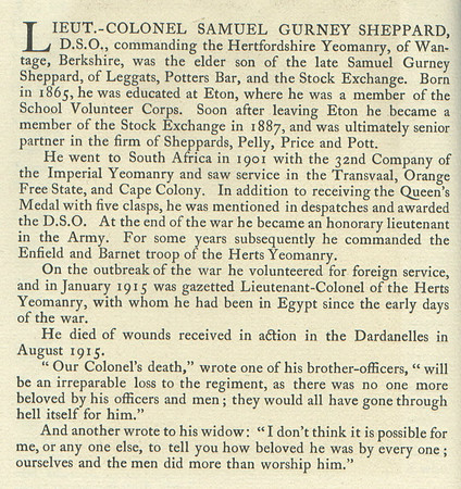 Gurney-Sheppard S Lt Col Obit