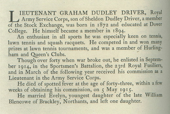 Driver G D Lt Obit
