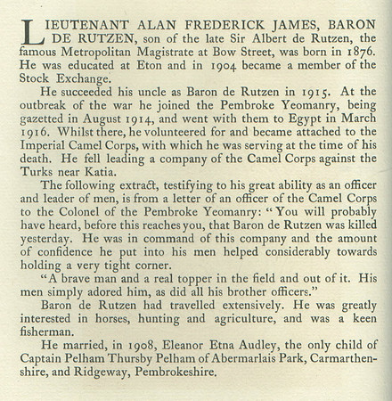 Baron De Rutzen A F Lt Obit