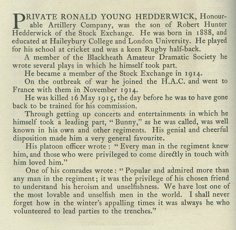 Hedderwick R Y Pte Obit
