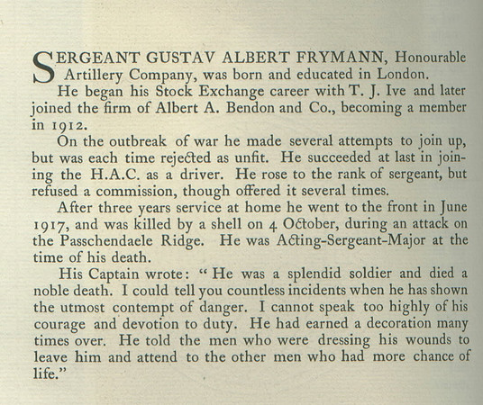 Frymann G A Sergt Obit