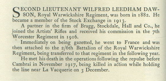 Dawson W L 2nd Lt Obit