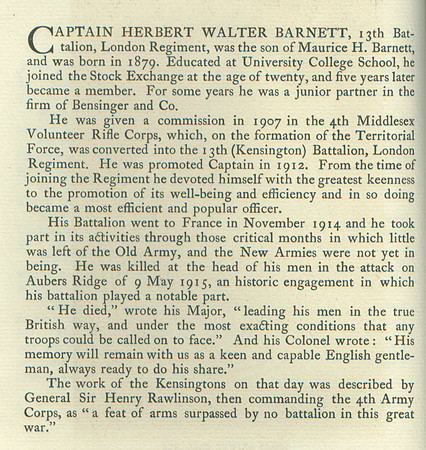 Barnett H W Captain Obit