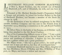 Blackwell W G Lt Obit