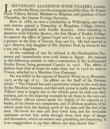 Villiers A H Lt Obit