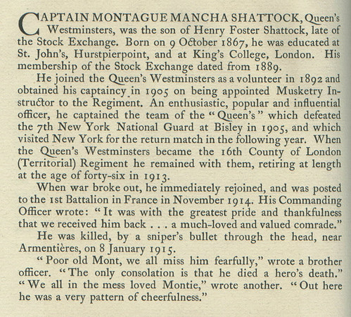 Shattock M M Captain Obit