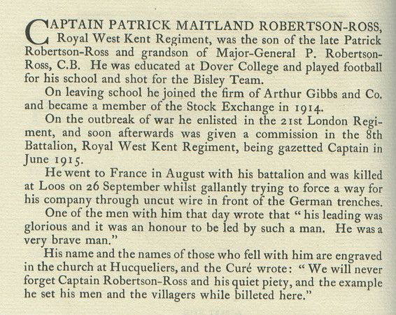 Robertson-Ross P M Captain Obit