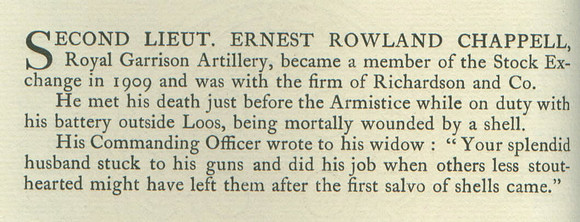 Chappell E R 2nd Lt Obit