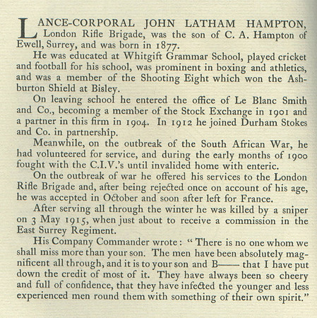Hampton J L LCpl Obit