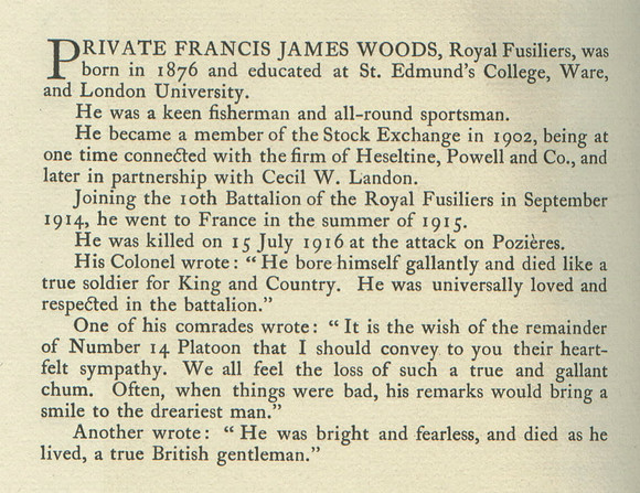 Woods F J Pte Obit