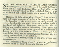 Carter W J 2nd Lt Obit