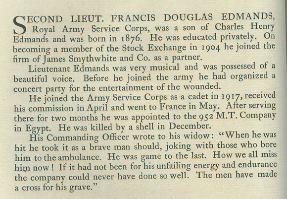 Edmands F D 2nd Lt Obit