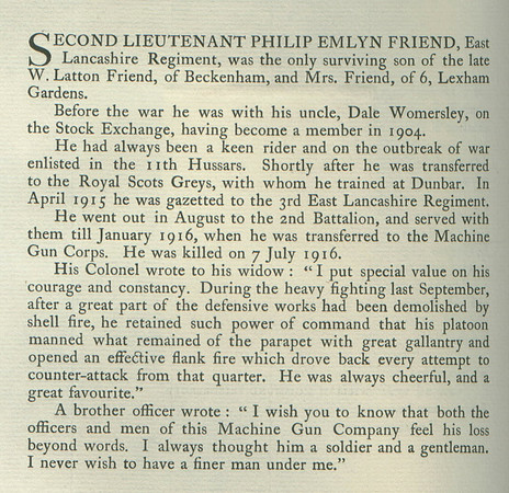 Friend P E 2nd Lt Obit