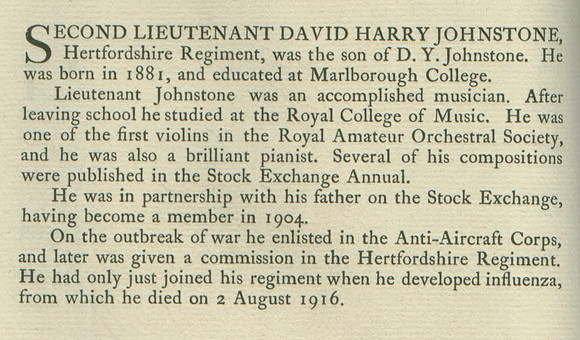 Johnstone D H 2nd Lt Obit