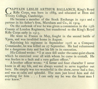 Ballance L A Captain Obit