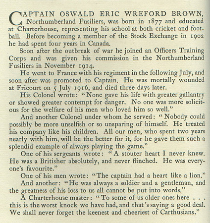 Wreford-Brown O E Captain Obit