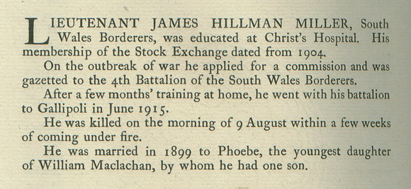 Miller J H Lt Obit