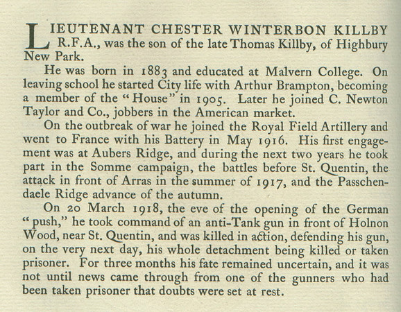 Killby C W Lt Obit