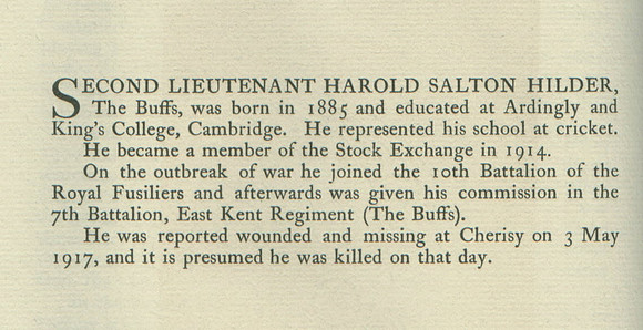 Hilder H S 2nd Lt Obit
