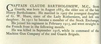 Bartholomew C Captain MC Obit