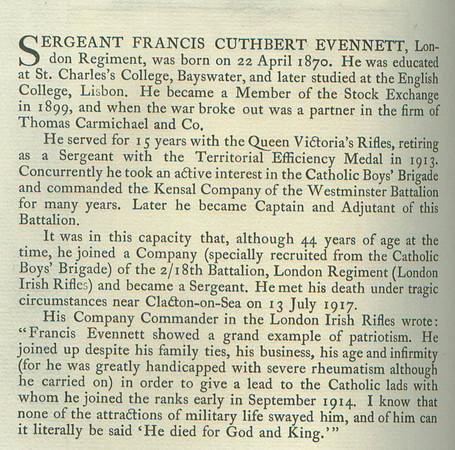 Evennett F C Sergt Obit