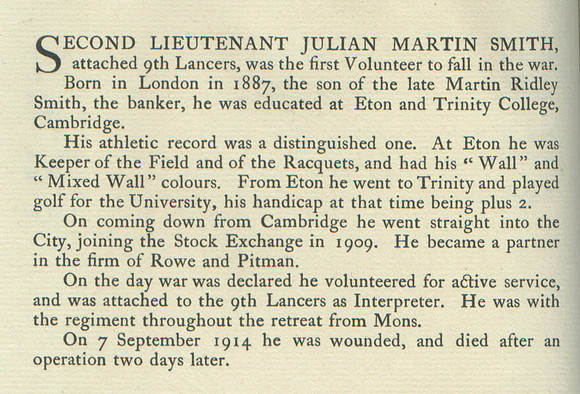 Smith J M 2nd Lt Obit