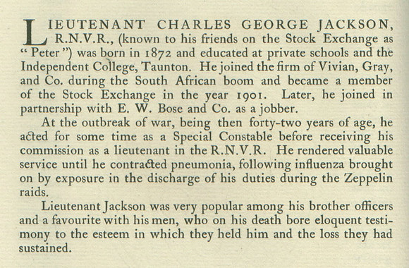 Jackson C G Lt Obit
