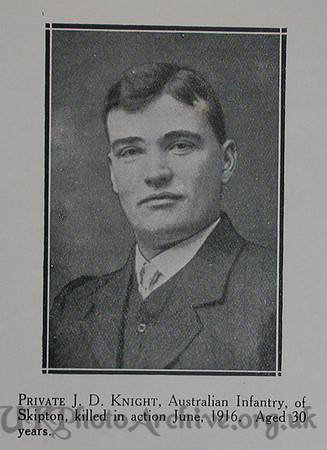 Knight J D Pte 9th AIF Craven Roll Of Honour