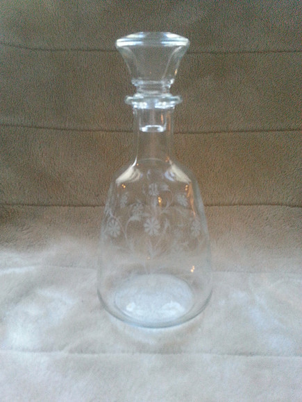 Vintage French Etched Glass Decanter