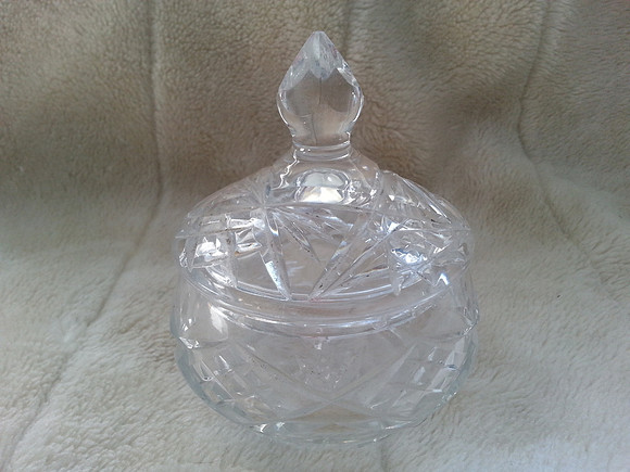 Cut Glass Vintage Dressing Table Bowl With Lid