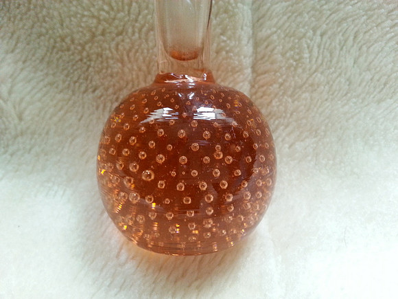 Vintage Tall Orange Art Glass Stem Vase