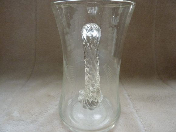 Vintage Etched Glass Water Jug