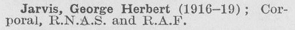 Jarvis G H Cpl Royal Naval Air Service