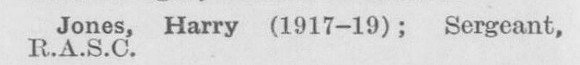 Jones H Sergt Army Service Corps (LCC Chief Engineers Department Central Office)