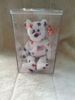 Glory TY Beanie Bear Retired With Tag And TY Display Case