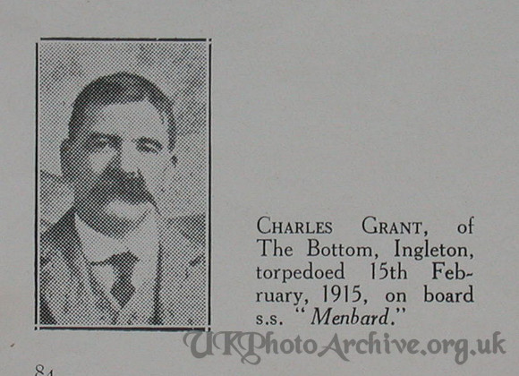Grant C Steward SS Membland Merc Marine Craven Roll Of Honour
