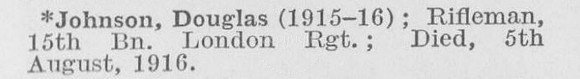 Johnson D Rfn 15th London Regiment