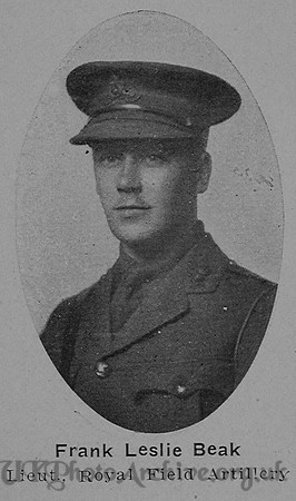 Beak F L Lt Royal Field Artillery