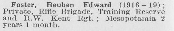 Foster R E Pte Rifle Brigade LCC Staff Sewerage And Drainage