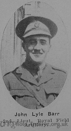 Barr J L 2nd Lt Royal Field Artillery