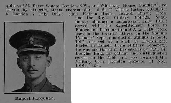 Farquhar R Lt MC 4th Grenadier Guards Obit Part 2 De Ruvignys Roll Of Honour Vol 5