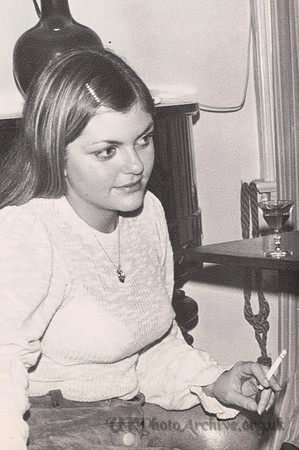 A Girl Smoking In A Bar 1970s
