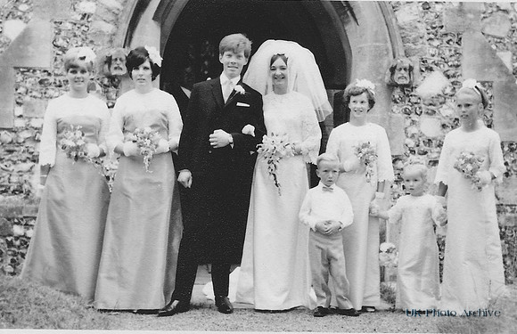 A 1960s Wedding Bride Groom and Bridesmaids