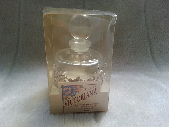 BHS Victoriana Range Boxed Perfume Bottle With Silver Plated Trim