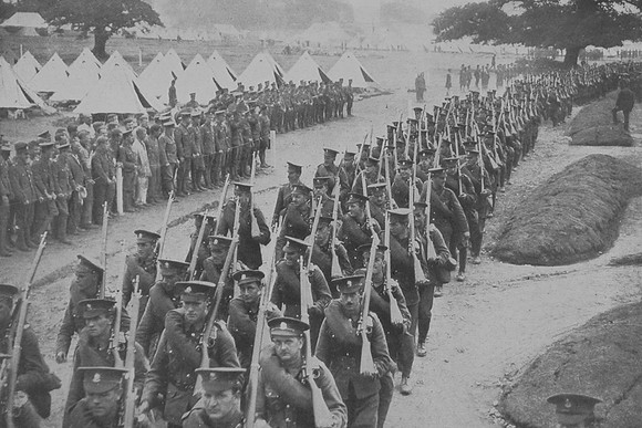 The Artists Rifles In Camp Richmond Park 1914