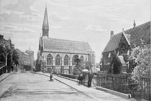 Harrow School The Chapel And The Library 1890s