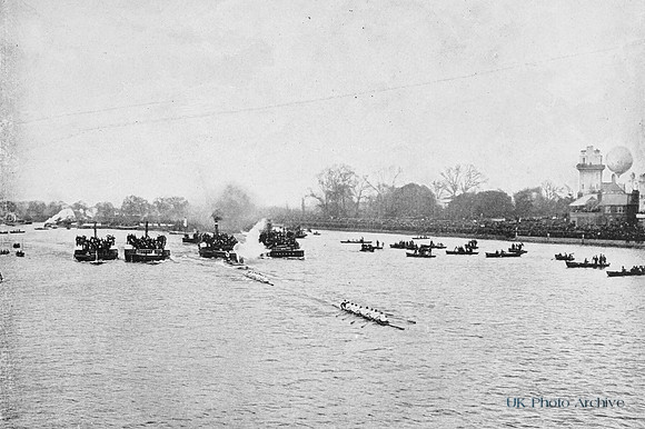 The Boat Race From Barnes Bridge 1890s