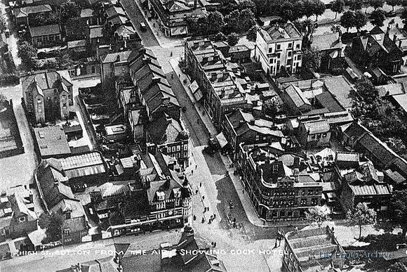 Ariel View Of Sutton Over Cock Hotel Crossroads